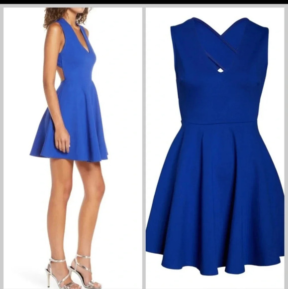 Lulus Dresses & Skirts - Lulus Going Steady Blue Backless Skater Dress.